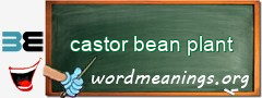 WordMeaning blackboard for castor bean plant